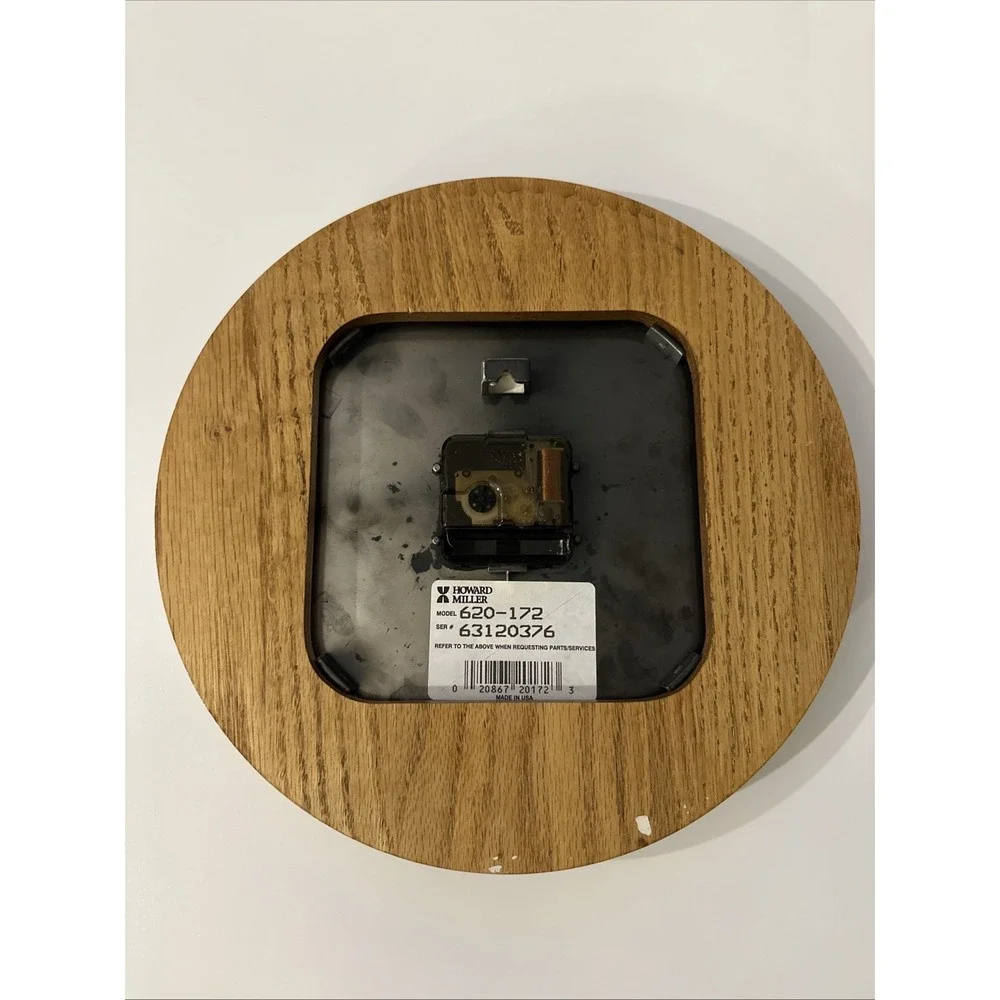 Howard Miller 620-172 Round Wall Clock Wood Frame Elegant for PARTS NOT WORKING
